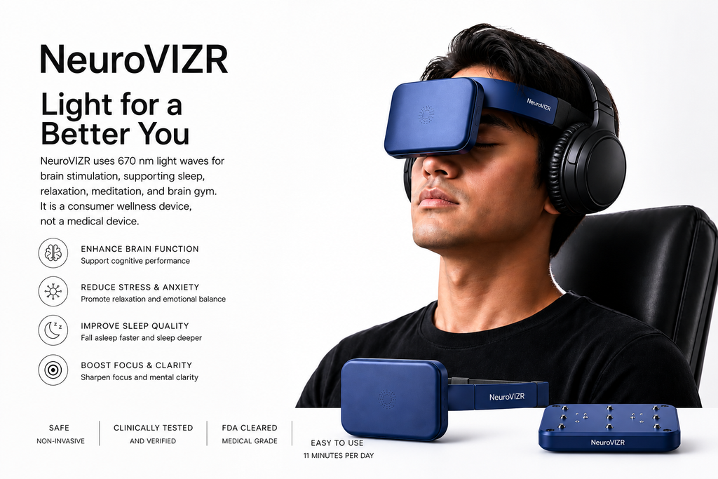 NeuroVIZR Brain Wellness & Relaxation Device (Blue)