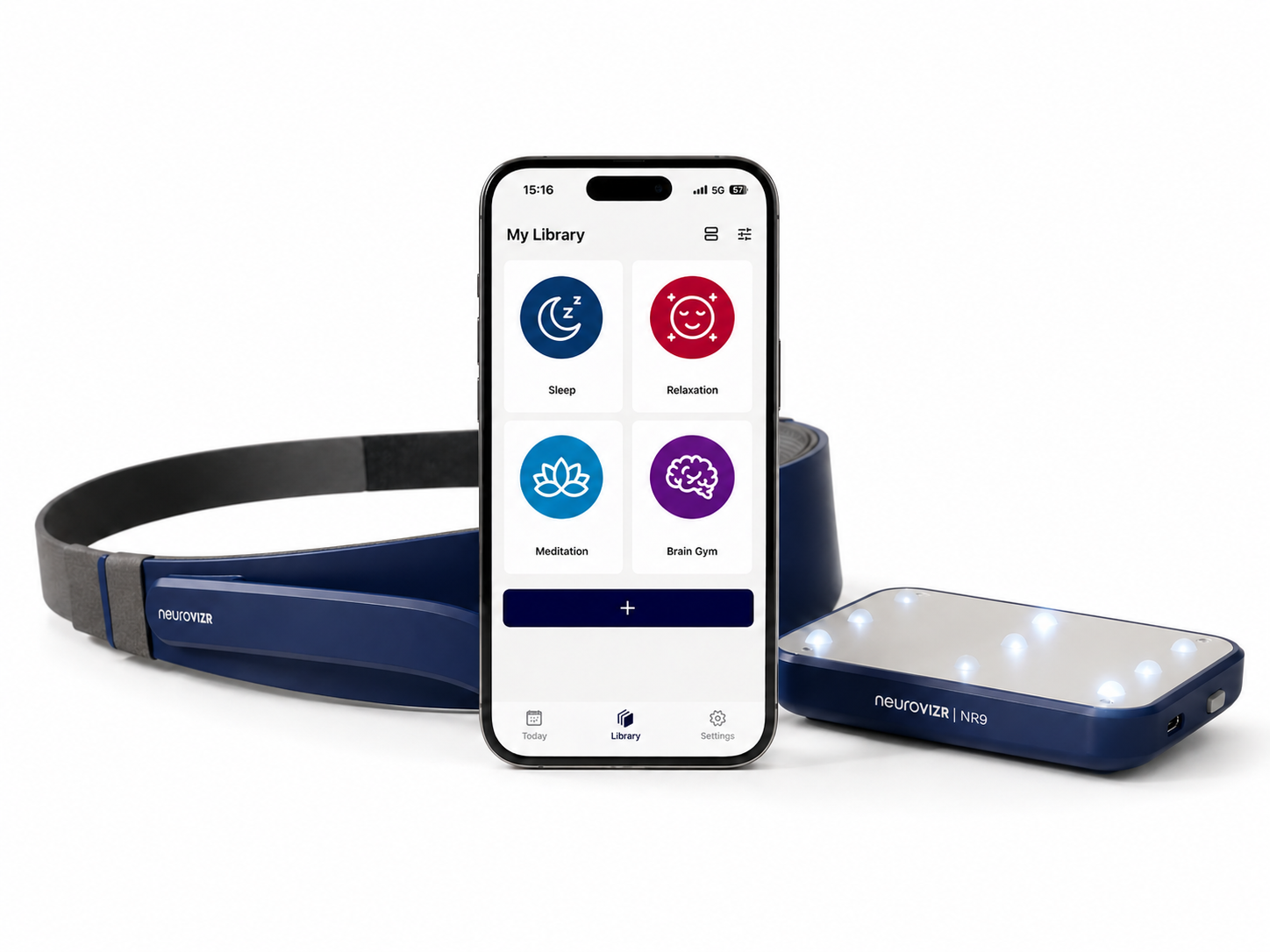 NeuroVIZR Brain Wellness & Relaxation Device (Blue)
