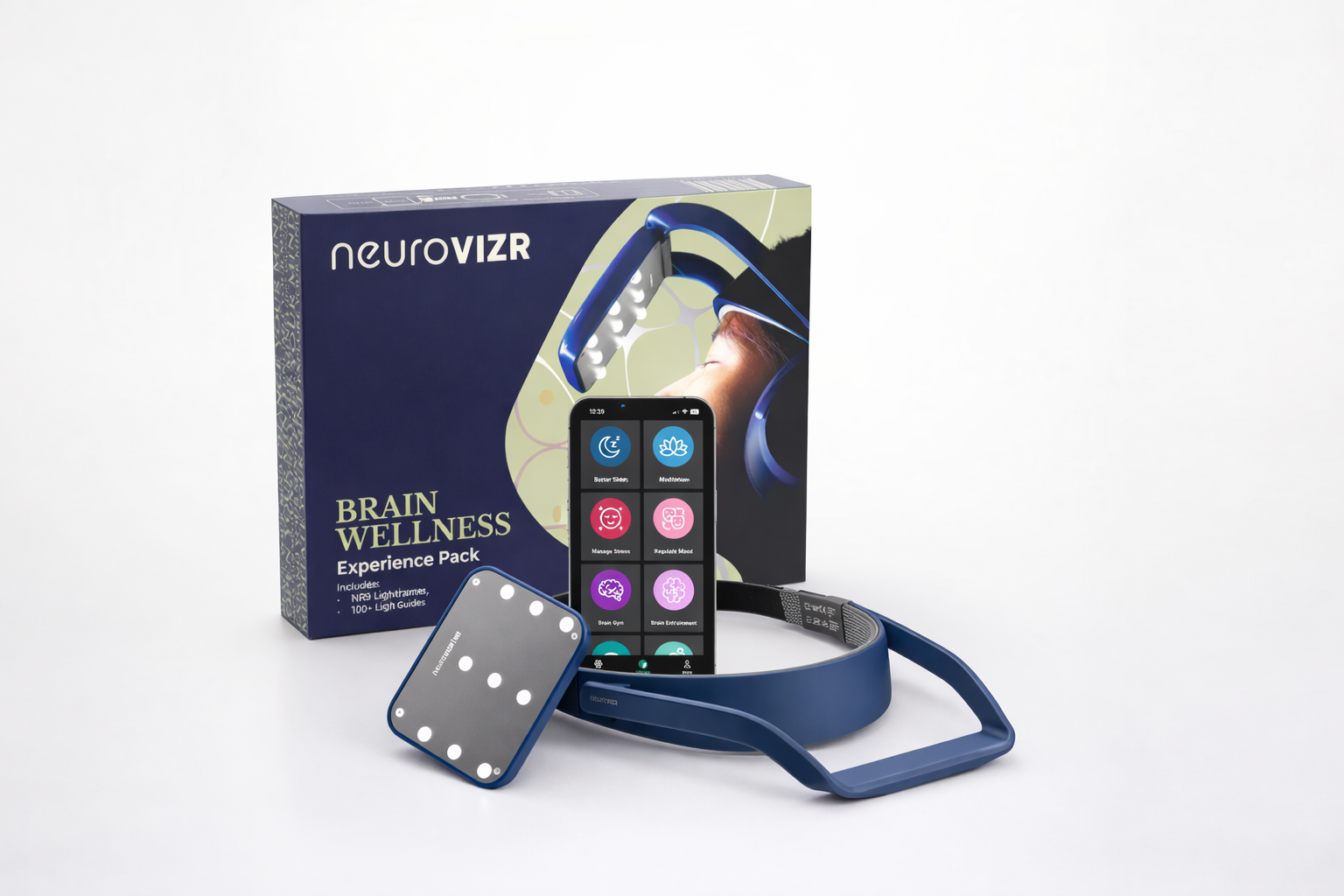 NeuroVIZR Brain Wellness & Relaxation Device (Blue)