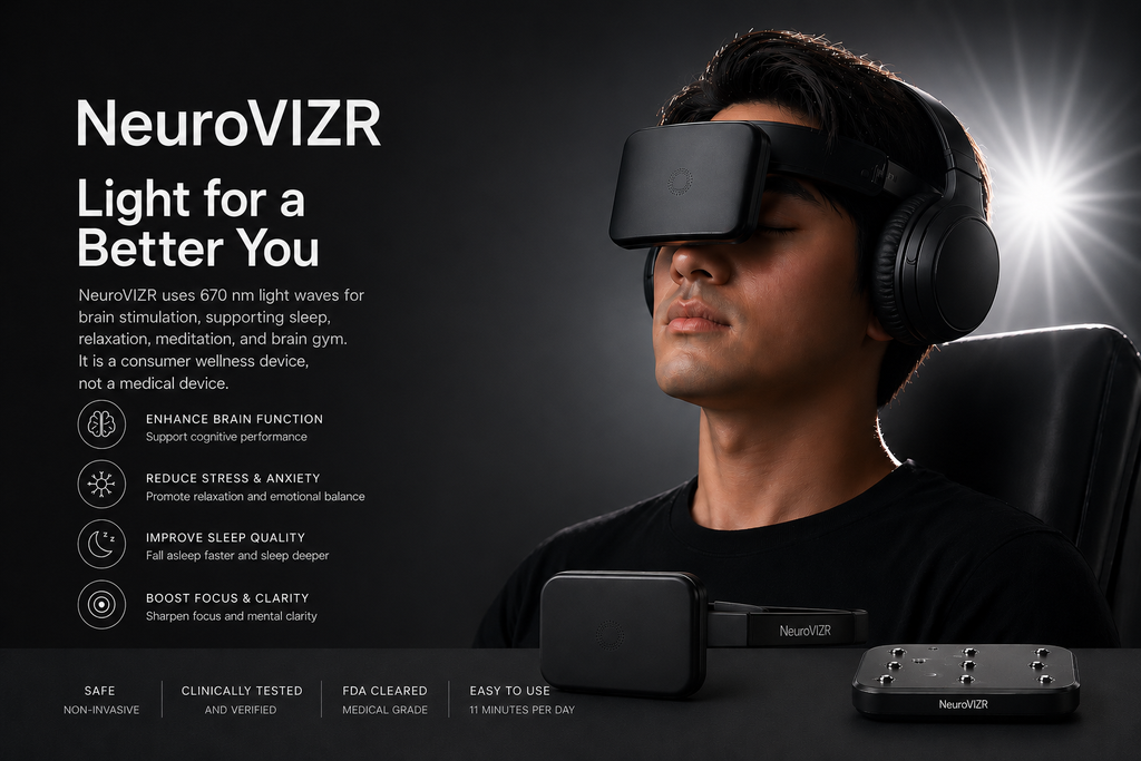 NeuroVIZR Brain Wellness & Relaxation Device (Black)